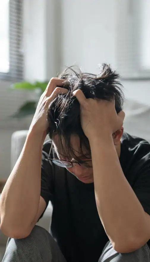 Image of upset man because of erectile dysfunction symptoms Middlesbrough