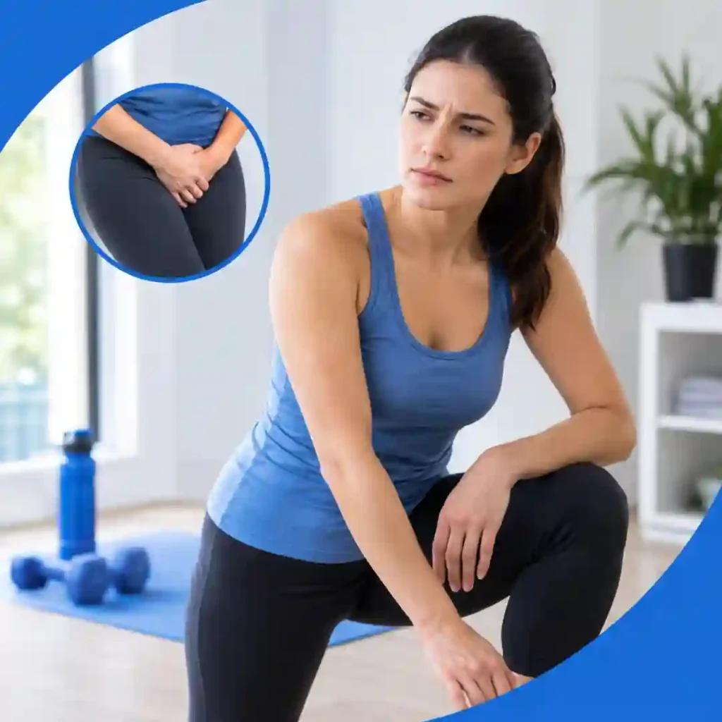 Pelvic-floor exercise Middlesbrough guidance for urinary leakage, focusing on correct muscle technique, relaxed breathing, muscle relaxation and seeking professional advice if symptoms worsen.